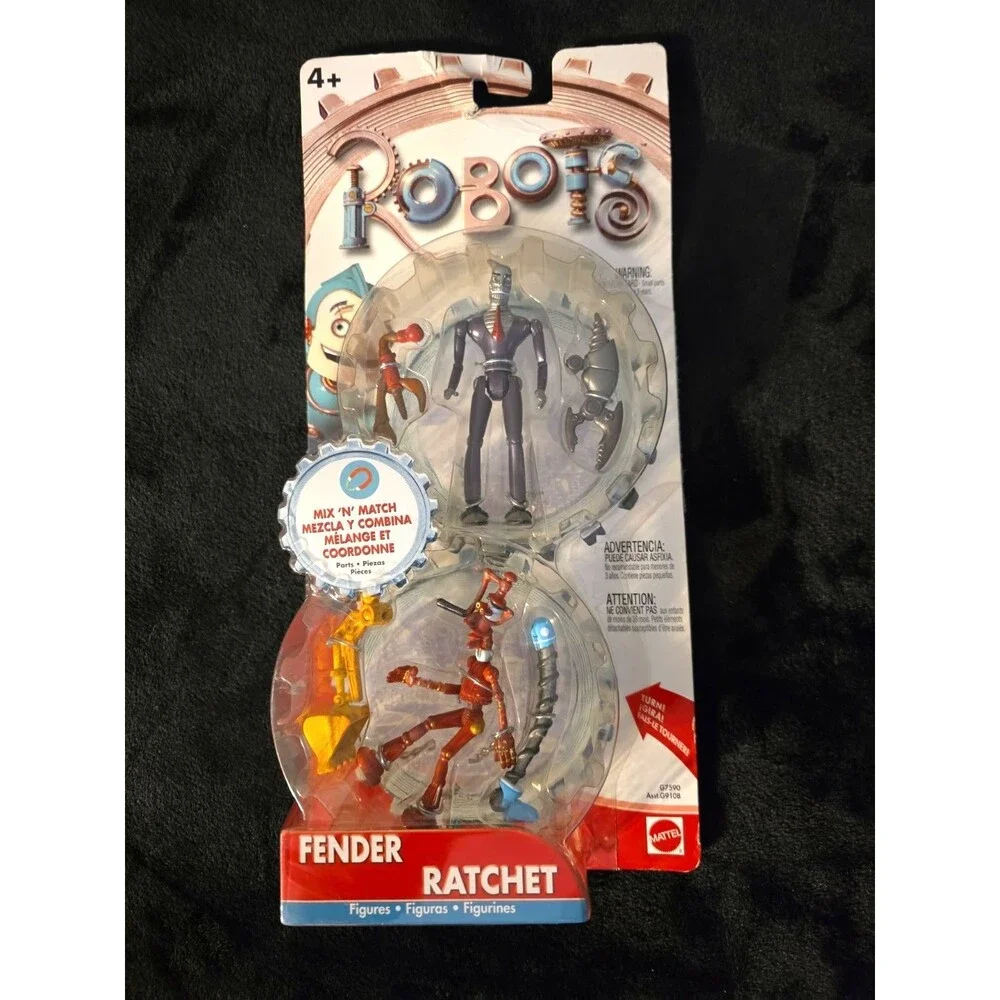 Robots  Movie Fender and Ratchet Action Figures Mattel 2004. FACTORY SEALED